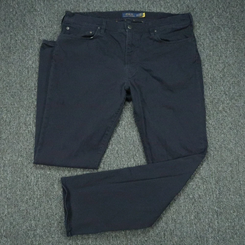Polo Ralph Lauren Pants Mens 36x32 Blue Varick Slim Straight 5 Pocket Trouser